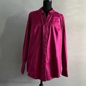 Women's  Lane Bryant Long sleeve Pink/Purple Button Shirt size 3X 